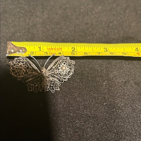 Vintage Silver Filigree Butterfly Brooch | 1930s - Picture 9 of 9